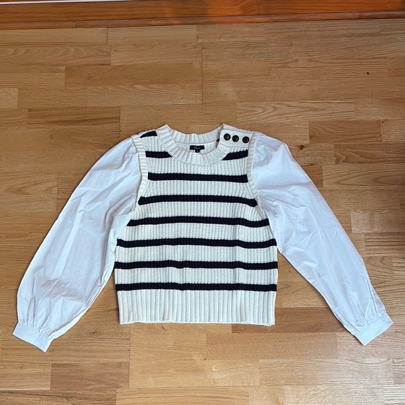 Rails Bambi Cream and Navy Sweater Top medium - Picture 3 of 13